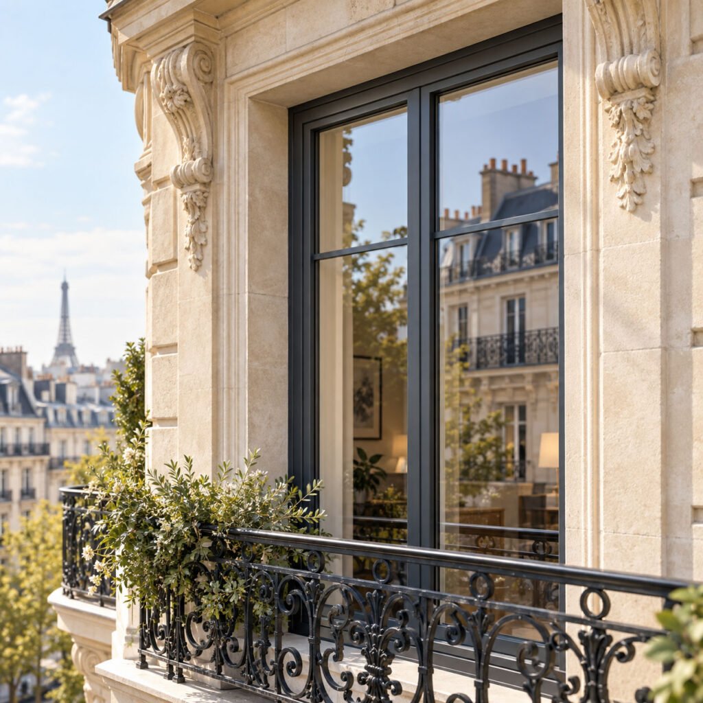 Fenêtre aluminium sur mesure posée à Paris